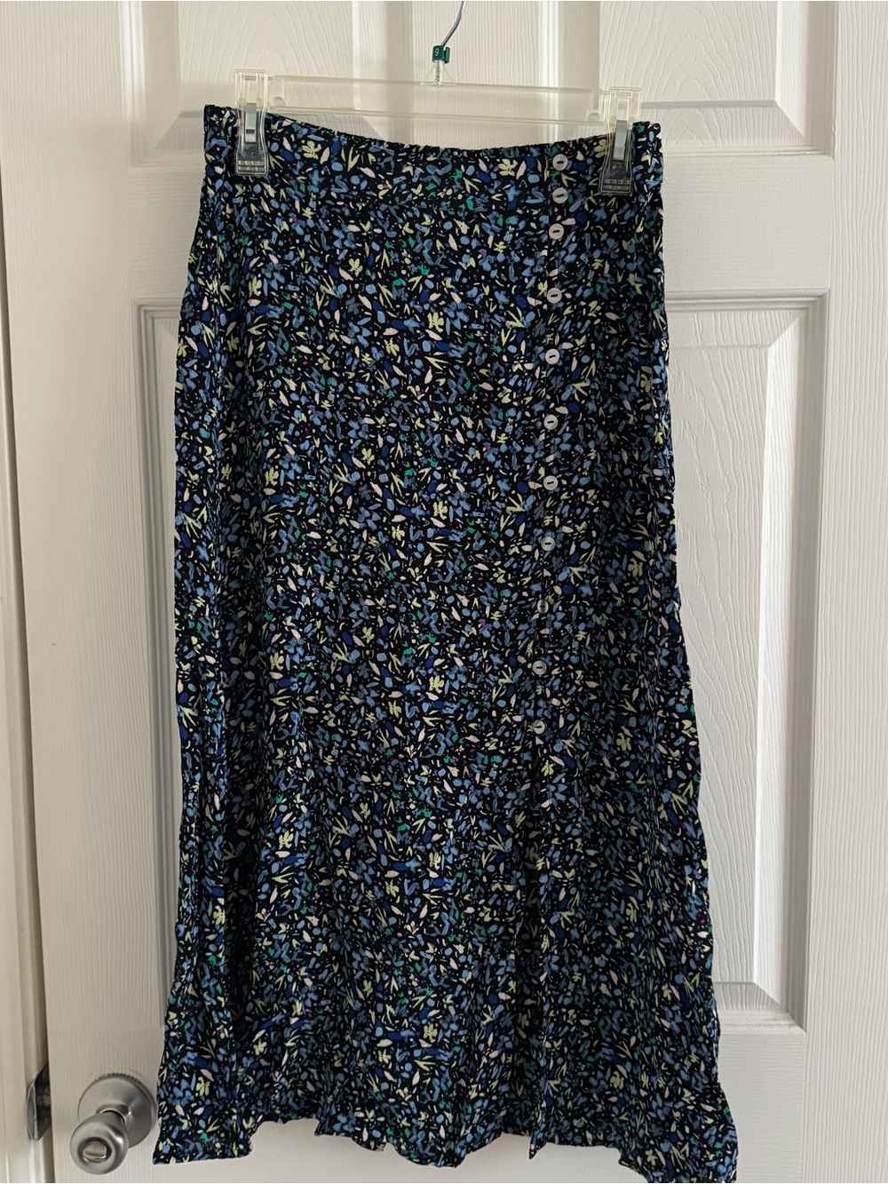 Monsoon button-front floral midi skirt
